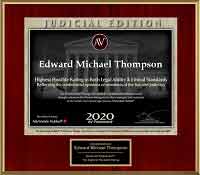 Edward Michael Thompson AV Rating Judicial Edition Award by Martindale-Hubbell 2020