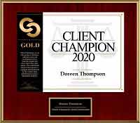 Doreen Thompson rated Client Champion by Martindale-Hubbell 2020